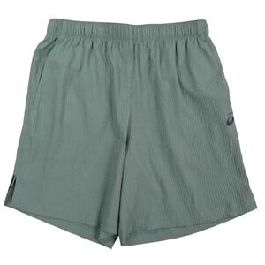 Asics Training Short Mens Medium Sage Green Gym Textured 7" Inseam Unlined New